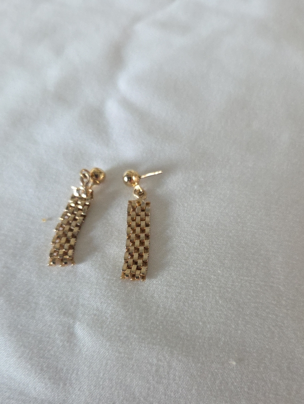 Gold Chain-Link Drop Stud Earrings - Women's Fashion Jewelry